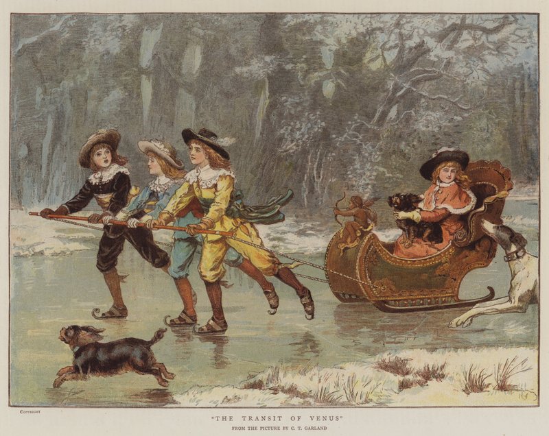 Der Venustransit (Chromolithographie) von Charles Trevor Garland
