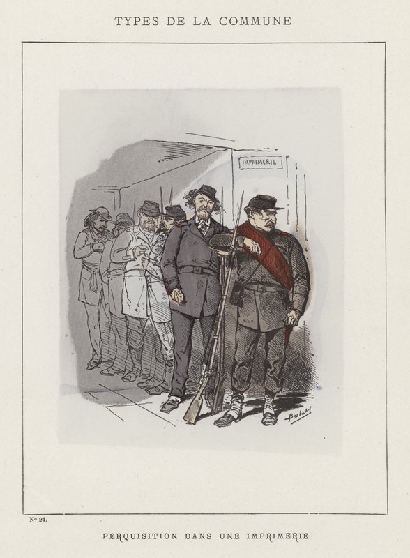 Durchsuchung in einer Druckerei von Charles Albert d Arnoux Bertall
