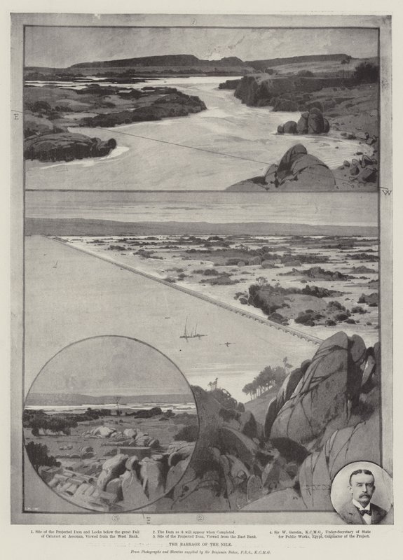 Das Stauwehr des Nils von Charles Auguste Loye