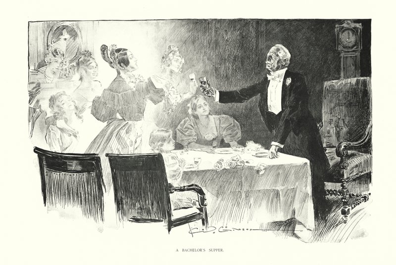 Ein Junggesellenabendessen (Lithographie) von Charles Dana Gibson