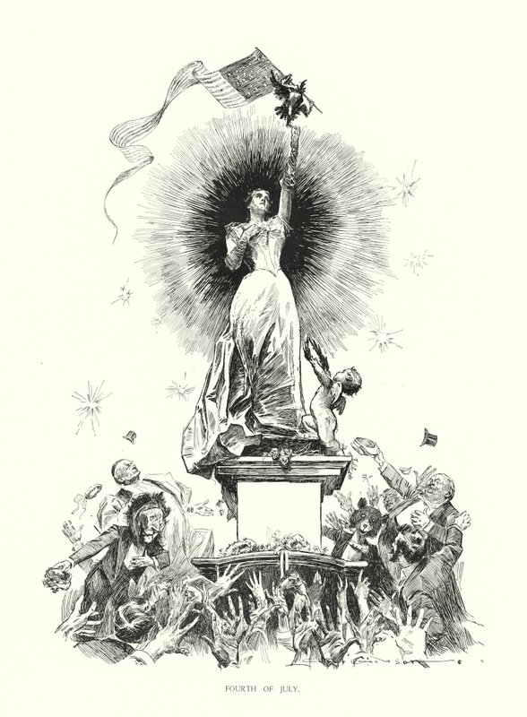 Vierter Juli (Lithographie) von Charles Dana Gibson
