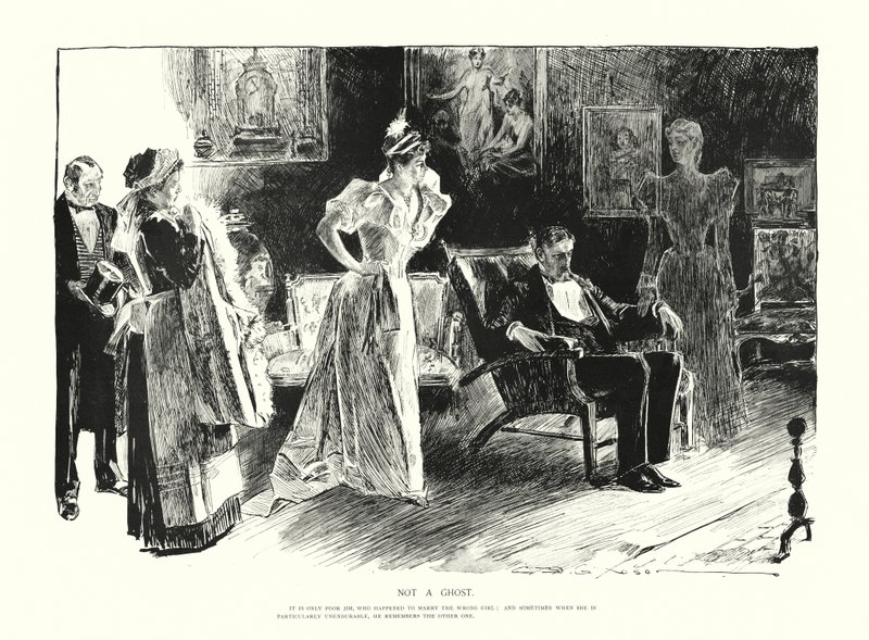 Kein Geist (Lithographie) von Charles Dana Gibson