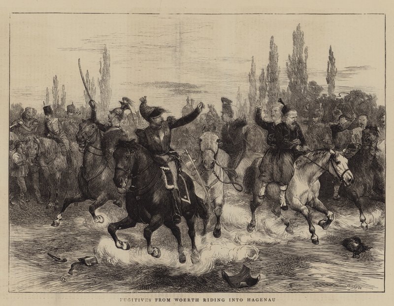 Flüchtlinge aus Woerth reiten nach Hagenau von Charles Green
