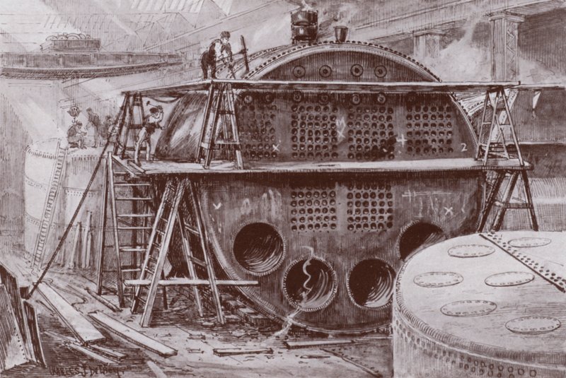 Herstellung der Kessel (Lithografie) von Charles John de (after) Lacy