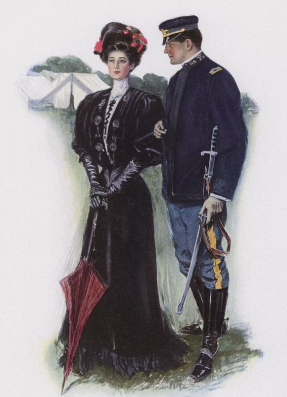 Dame und ein Soldat von Clarence F. Underwood