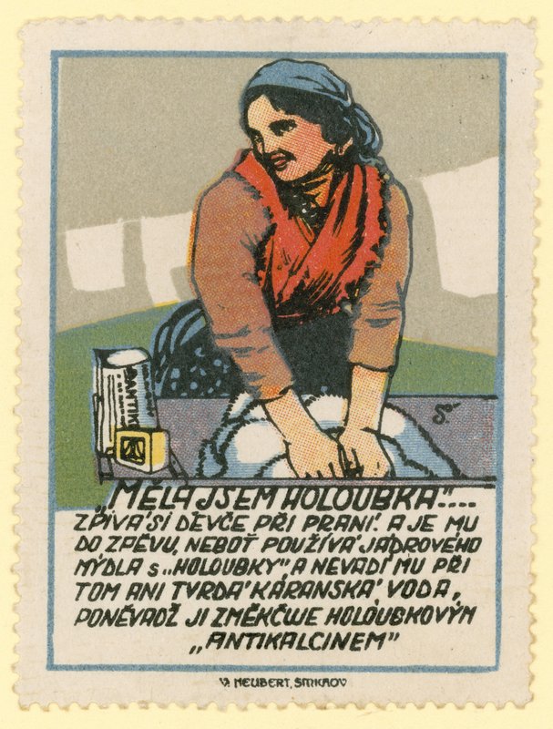 Frau beim Waschen von Czech School