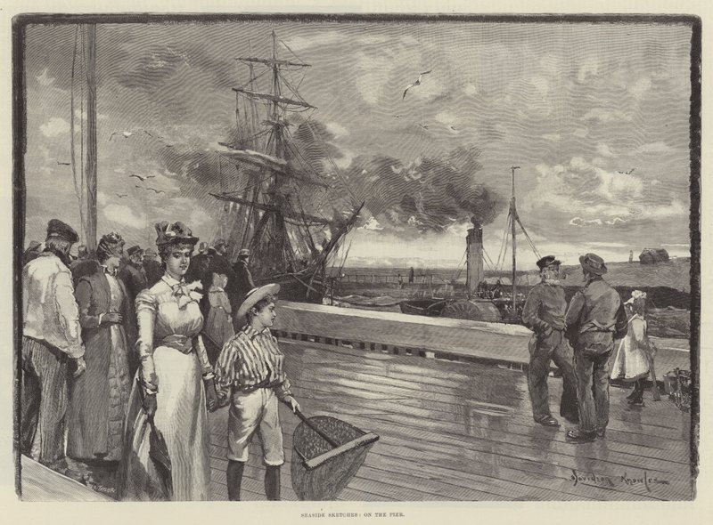 Seeskizzen, auf dem Pier von Davidson Knowles