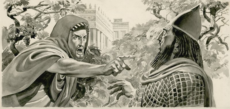Elia verurteilt König Ahab von Don Lawrence
