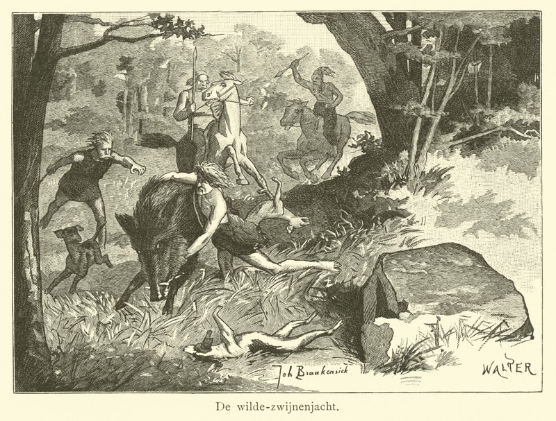 Wildschweinjagd von Dutch School