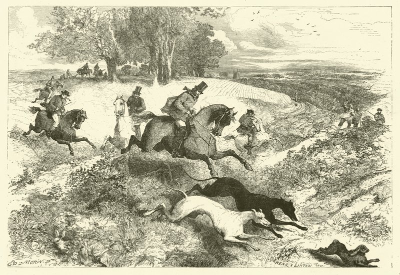 Hasenjagd in England von Edmond (after) Morin