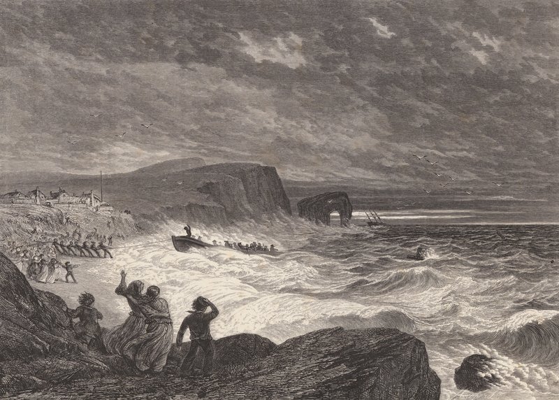 Das Rettungsboot an Land ziehen von Edmund Morison (after) Wimperis