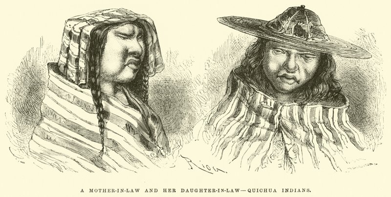 Eine Schwiegermutter und ihre Schwiegertochter, Quichua-Indianer von Edouard Riou