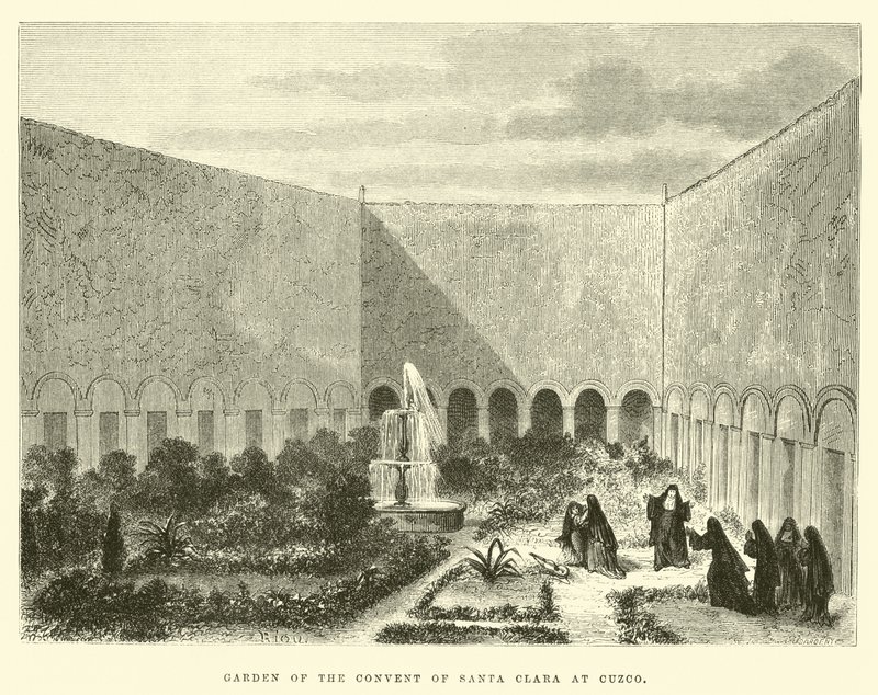 Garten des Klosters Santa Clara in Cuzco von Edouard Riou