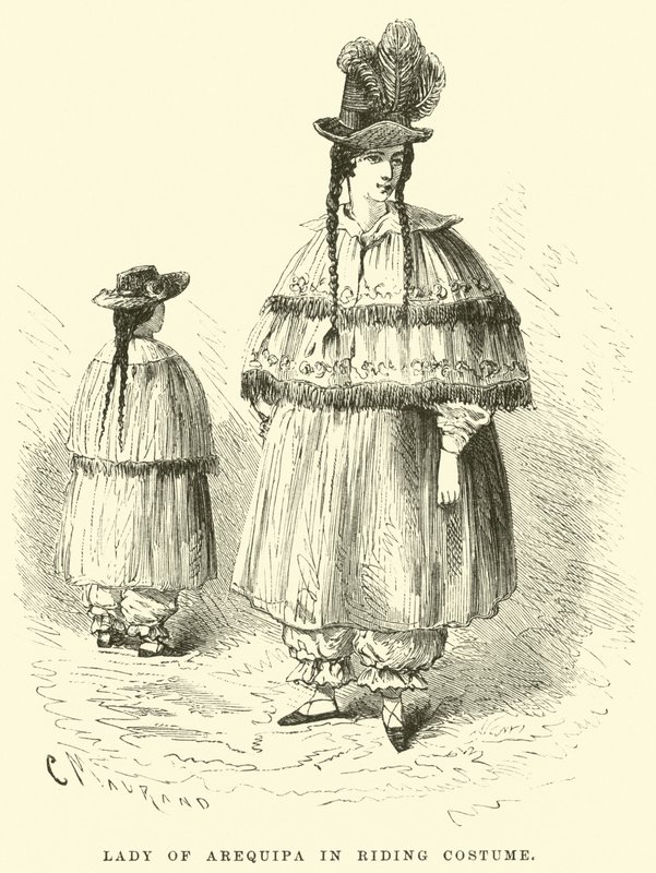 Dame von Arequipa in Reitkostüm von Edouard Riou