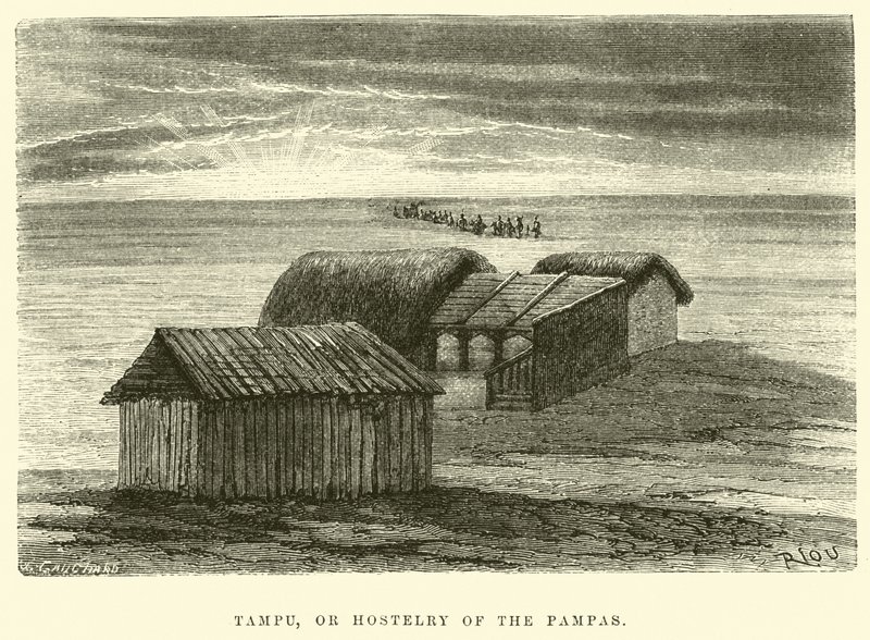 Tampu oder Herberge der Pampas von Edouard Riou