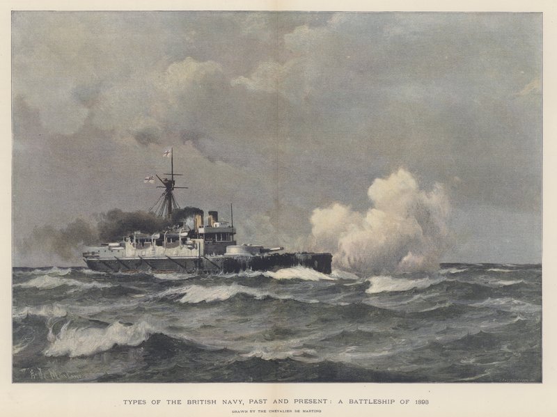 Ein Schlachtschiff von 1893 von Eduardo de Martino