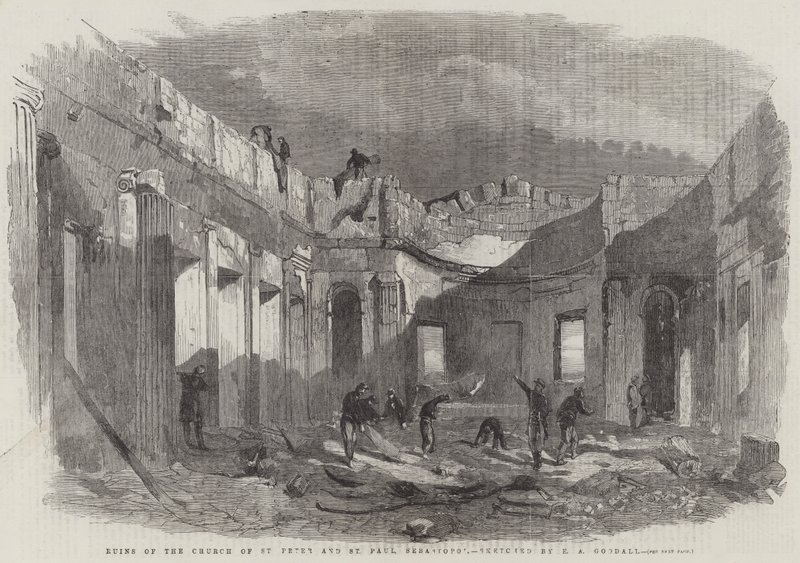 Ruinen der Kirche St. Peter und St. Paul, Sewastopol von Edward Angelo Goodall