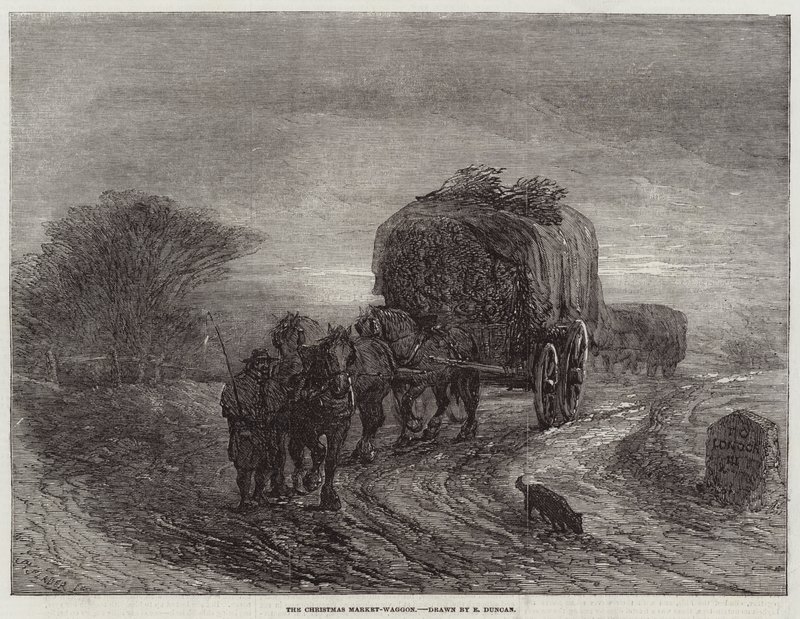 Der Weihnachtsmarkt-Wagen von Edward Duncan