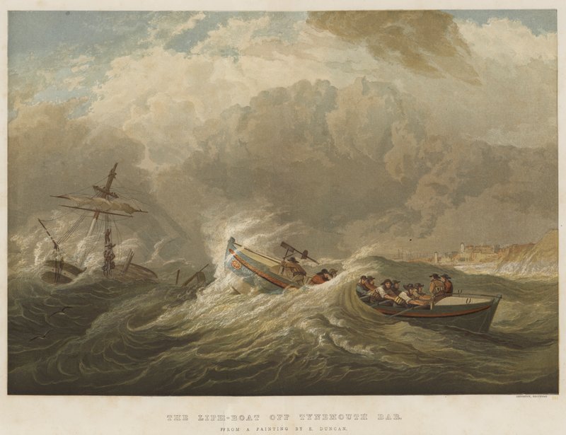Das Rettungsboot vor der Tynemouth-Bar von Edward Duncan