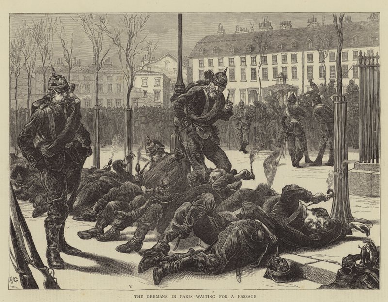 Die Deutschen in Paris, warten auf eine Passage von Edward John Gregory