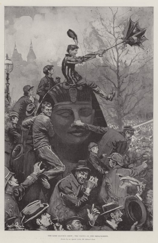 Die Parade des Lord Mayor, die Menge am Embankment von Edward Read