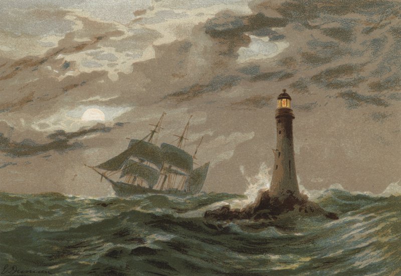 Mondlicht, Eddystone-Leuchtturm von Edward Duncan