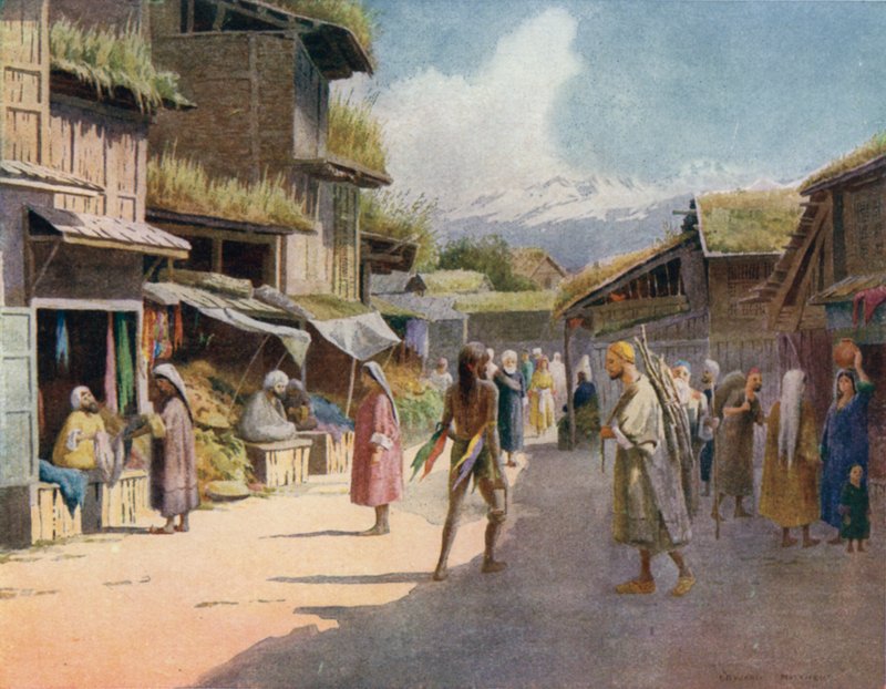 Ein Basar in Srinagar von Edward Mary Joseph Molyneux