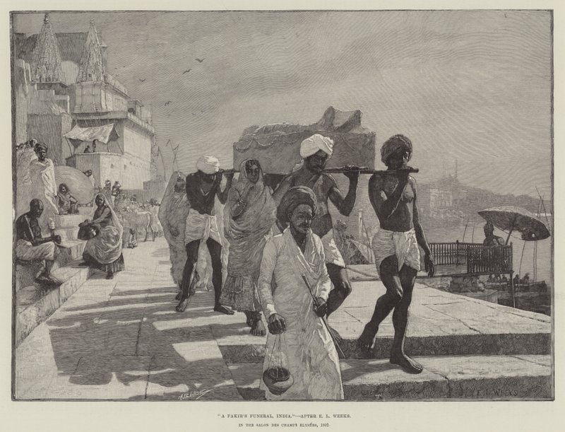 Eine Fakir-Beerdigung, Indien von Edwin Lord Weeks