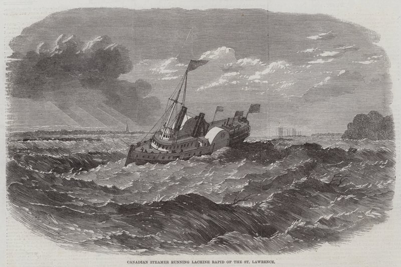 Kanadischer Dampfer läuft Lachine Rapid des St. Lawrence von Edwin Weedon
