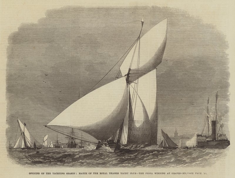 Eröffnung der Segelsaison, Wettkampf des Royal Thames Yacht Club, der Fiona gewinnt in Gravesend von Edwin Weedon