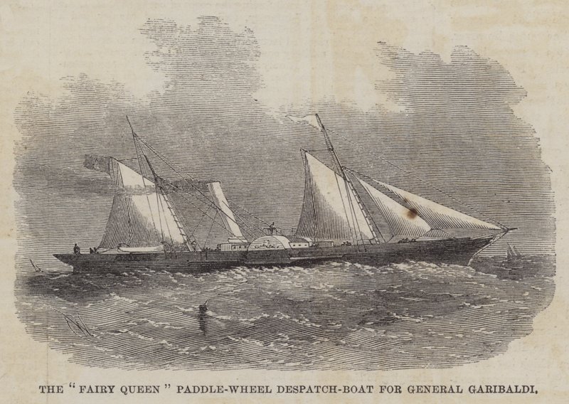 Die Feenkönigin Schaufelrad-Despatch-Boot für General Garibaldi von Edwin Weedon