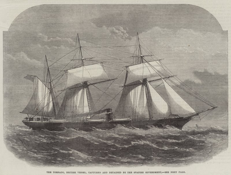 Der Tornado, britisches Schiff, von der spanischen Regierung erbeutet und festgehalten von Edwin Weedon