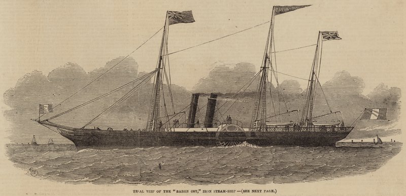 Probefahrt des Eisendampfschiffs Baron Osy von Edwin Weedon