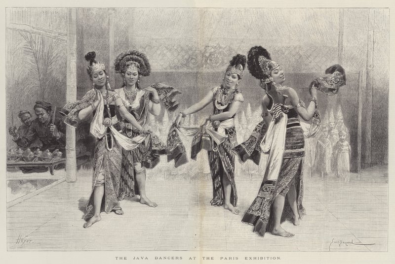 Die Java-Tänzer auf der Pariser Ausstellung von Emile Antoine Bayard
