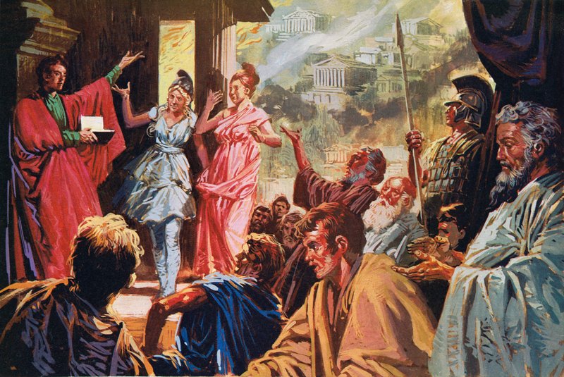 Selbst unter Belagerung blühte das große athenische Theater weiter von English School