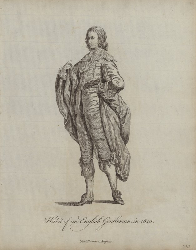 Kleidung eines englischen Gentlemans im Jahr 1640 von English School