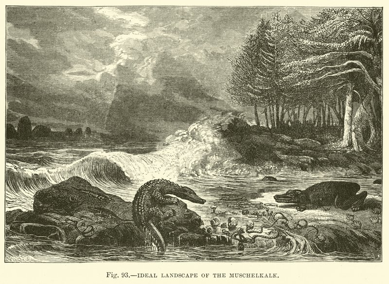 Ideale Landschaft des Muschelkalks von English School