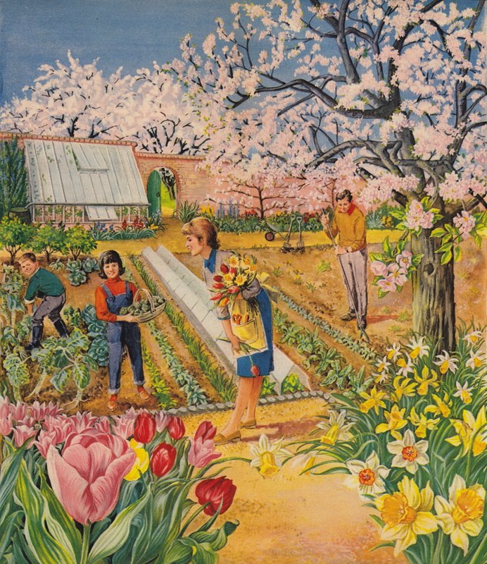 Der Garten im Frühling von English School