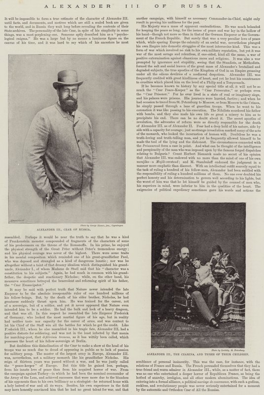 Alexander III. von Russland von English Photographer