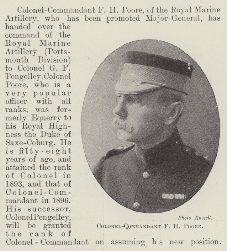 Oberst-Kommandant F H Poore von English Photographer