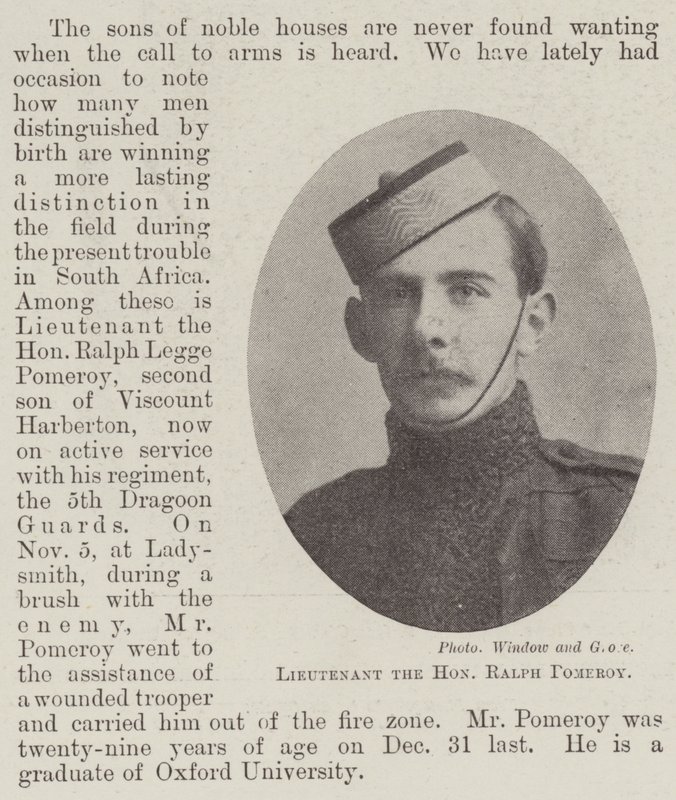 Leutnant der ehrenwerte Ralph Pomeroy von English Photographer