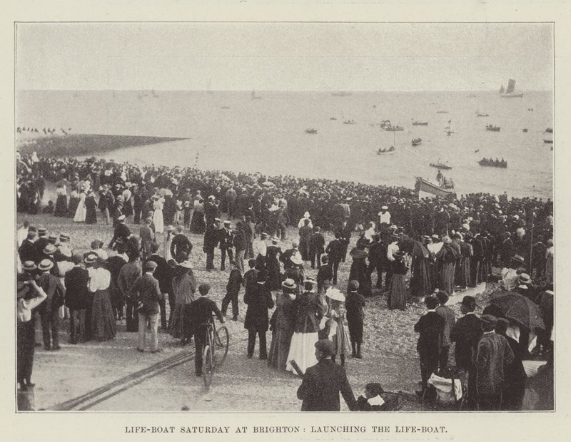 Life-Boat Saturday in Brighton, das Starten des Rettungsbootes von English Photographer