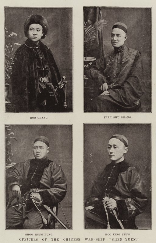 Offiziere des chinesischen Kriegsschiffs Chen-Yuen von English Photographer