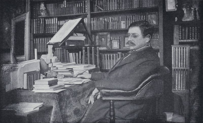 Paul Bourget in seinem Arbeitszimmer (s/w Foto) von English Photographer