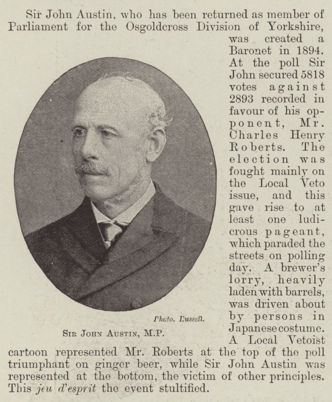 Sir John Austin, MP von English Photographer