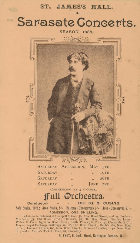 St Jamess Hall Sarasate Konzerte von English Photographer