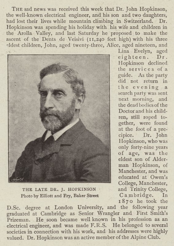 Der verstorbene Dr. J. Hopkinson von English Photographer