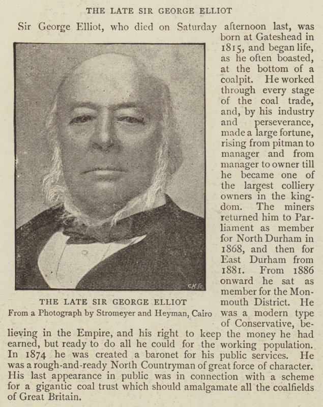 Der verstorbene Sir George Elliot von English Photographer