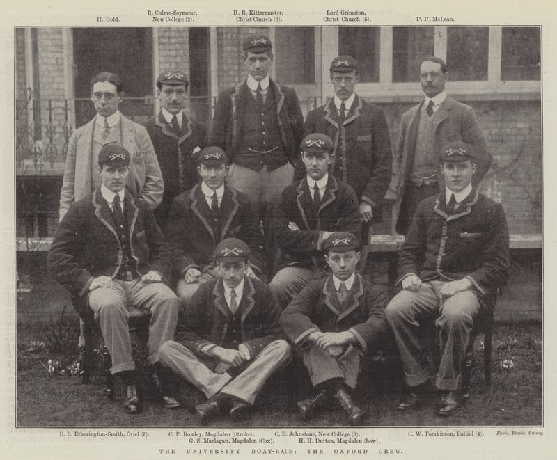 Das Universitäts-Bootrennen, die Oxford-Crew von English Photographer