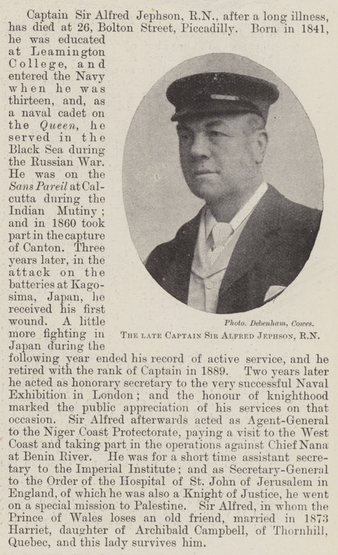 Der verstorbene Kapitän Sir Alfred Jephson, RN von English Photographer